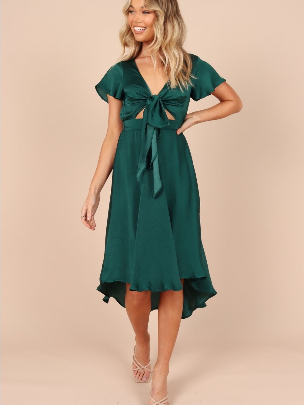 Petal & Pup Amanda Hi Lo Tie Front Dress Size XS